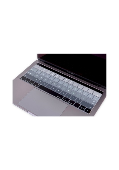 Apple Uyumlu MacBook Pro Klavye Koruyucu Us-abd İngilizce Touchbarlı Ombre A1706 A1989 A2159 A1707 A1990 Siyah Gri