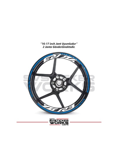 Yamaha Yzf-r3 Yazılı Jant Sticker Dış Ve İç Set Sticker Jant Şeridi Mavi