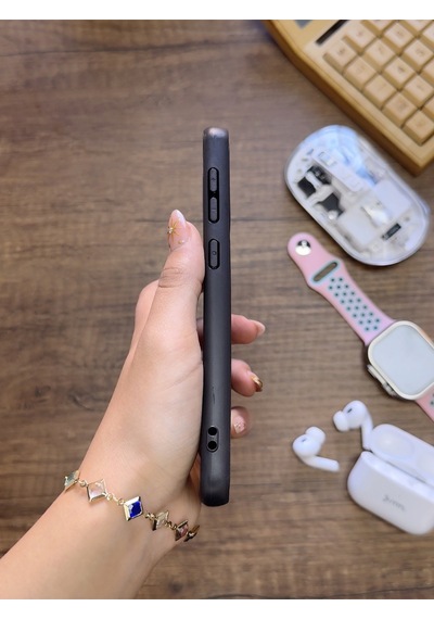 Samsung Galaxy A70 Uyumlu Premium Deri Dokulu Darbelere Karşı Dayanıklı Nazal Silikon Kılıf Siyah