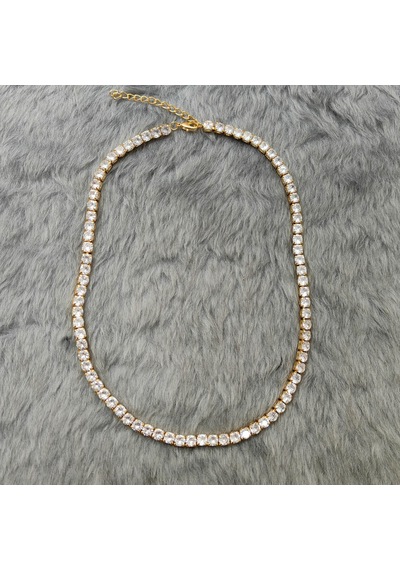 Chavin Gold Kap. 5Mm. Su Yolu Taşlı Kadın Kolye Zincir Ek18Sr-5 Mavi