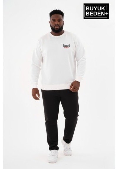 Süperlife Erkek Büyük Beden Brooklyn 1970 Baskılı Bisilet Yaka İnce Sweatshirt Spr26bsw956-3 Ekru Süperlife Erkek Büyük Beden Brooklyn 1970 Baskılı Bisilet Yaka İnce Sweatshirt Spr26bsw956-3 Ekru