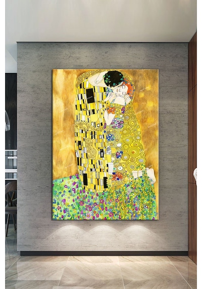 Gustav Klimt The Kiss Öpücük Sanatsal Kanvas Tablo (8 Farklı Ölçü) 70 x 100