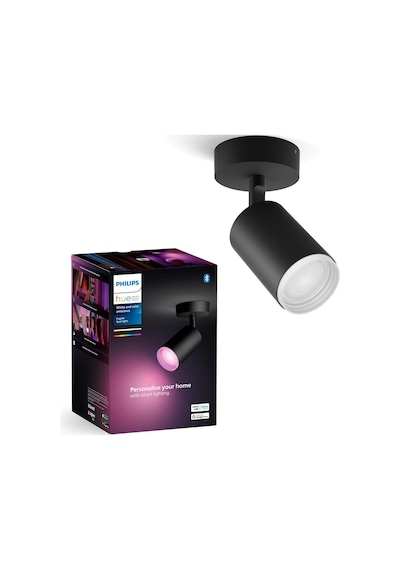 Philips Hue Fugato Akıllı Led Spot Lamba 1x4.2w Siyah V2 Rgb - Ayarlanabilir Renk Sıcaklığı Ve Parlaklık