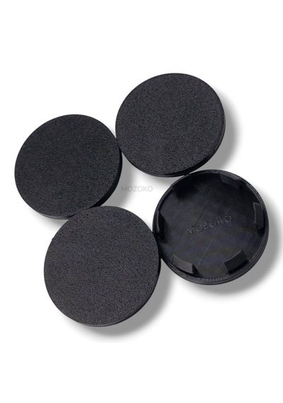 4'lü Set 56 Mm Dış Çap 52 Mm İç Çap Siyah Logosuz Jant Göbeği Kapağı