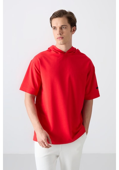Tommy Life Fiesta Pamuklu Kalın Yumuşak Dokulu Oversize Fit Basic Erkek T-shirt - 88352 Kirmizi Tommy Life Fiesta Pamuklu Kalın Yumuşak Dokulu Oversize Fit Basic Erkek T-shirt - 88352 Kirmizi