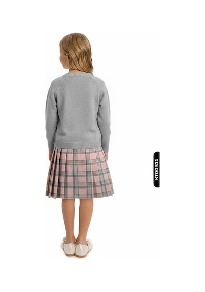 Xo Kids Kız Çocuk Elbise 8-12 Yaş 4069 Gri