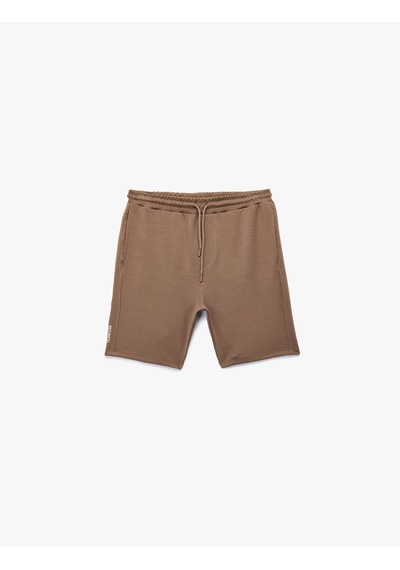 Koton Beli Bağcıklı Baskılı Cepli Spor Şort Vizon 6wam40066nk 53x