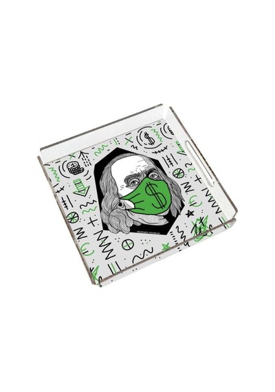 Benjamin Franklin Pleksi Tepsi - 25x25cm