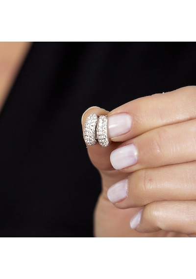 Starlight Diamond Zirkon Taşlı Halka Tasarım 925 Ayar Gümüş Küpe