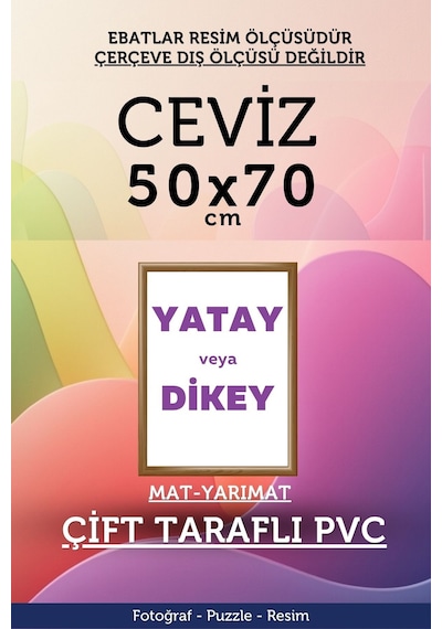 Kahverengi-22mm-50x70 Cm Mat Pvc Li Camsız Fotoğraf 1000 Parça Puzzle Belge Çerçeve Yatay Dikey Asılabilme. 92970453