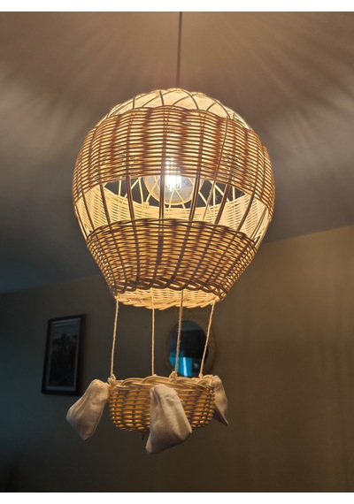 Uçan Balon Rattan Avize R30 Ekru