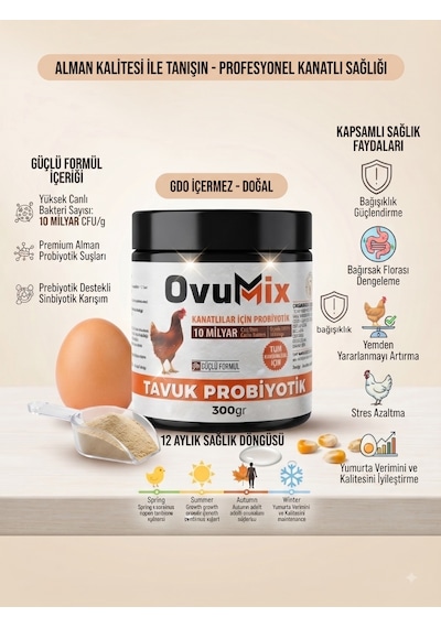 Tavuklar İçin Probiyotik Çok Güçlü 10 Milyar Yararlı B akteri Tüm