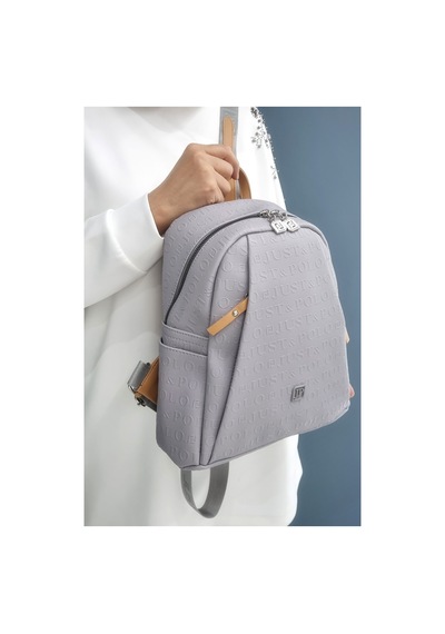 Gri 4040 Cuzdanli Orijinal Just Polo Kadin 9 Bolmeli Orta Boy Sirt Cantasi 31x29 Cm Gri - Camel