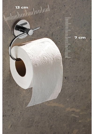 Sas Haus Yapışkanlı Tuvalet Kağıtlığı Wc Kağıtlık Tuvalet Kağıdı Askısı Krom S-107 Kasa - 15 Krom Çok Renkli