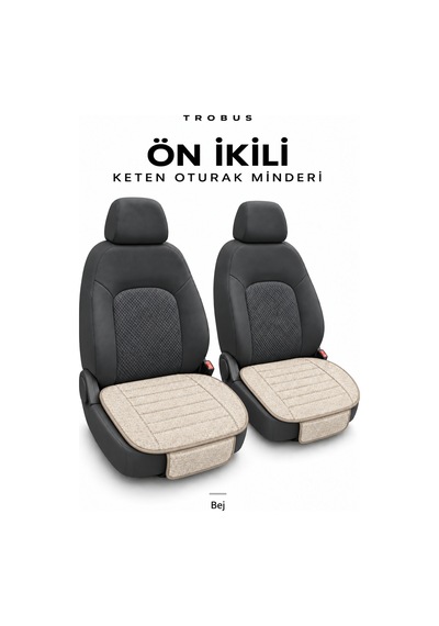 Honda City 2009-2013 Çizgili Keten 3'lü Minder Bej
