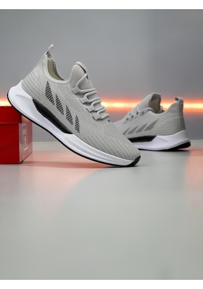 Wipper Ultra Hafif Triko Sneaker - Nefes Alan Ortopedik Poli Taban Kadın Yazlık Spor Ayakkabı Buz Siyah