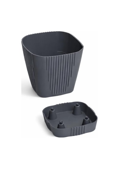 Omnipazar So-zb03 Zambak Dekoratif Plastik Saksı 3.4 Litre No:3 Antrasit 116