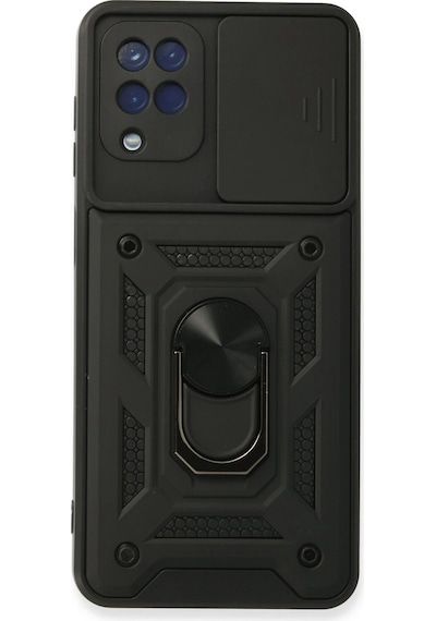 Nihcase Samsung Uyumlu Galaxy M12 Kılıf Magnetik Standlı Kamera Korumalı Slide Sürgülü Cover Kapak