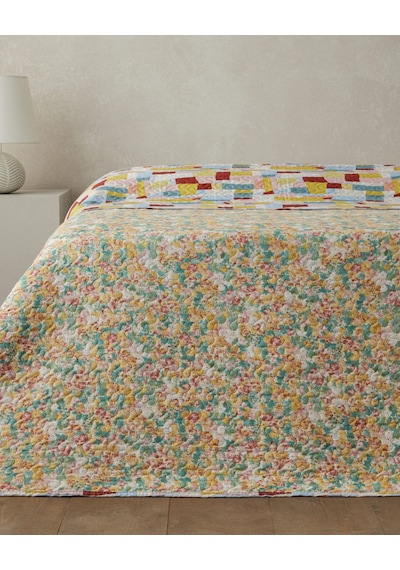 English Home Ripple Bloom Çift Kişilik Çok Amaçlı Örtü 200x220 Cm Turuncu Turuncu