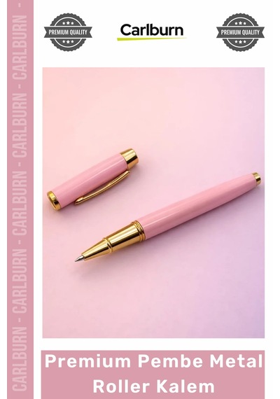 Kalem Hediye Promosyon Lazer Baskı Logo Uygulanabilir Metal Gövde Premium Pembe Metal Roller Kalem