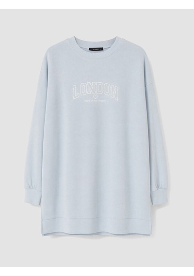LC Waikiki Lc Waıkıkı Mavi Soft Touch Kadın Sweatshirt Tunik