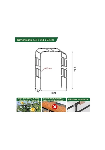 Tırmanma Bitkileri İçin Pergola İle Bahçe Kemeri, Paslanmaz Metal Çerçeve, Galvanizli Çelik Çerçeve, Düğün Pe Diğer