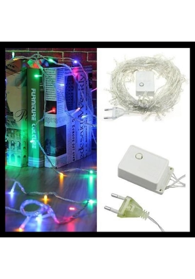 10 Metre 100 Led Rgb Işık Zinciri 8 Fonksiyonlu Dekoratif Led Lamba 10 Metre
