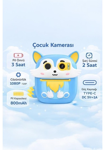 Premium Baskı Akıllı Fotoğraf Cmr20 Mavi Çocuk Termal Resim Baskılı Yazıcı Kamera