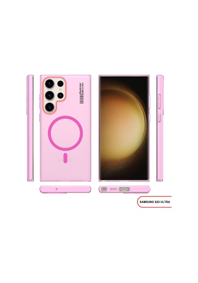 Samsung Galaxy S23 Ultra Uyumlu Mat Sert Klein Kılıf Pembe