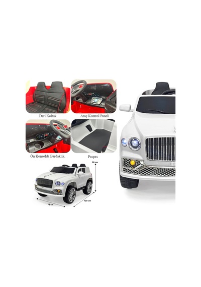Boss Gt Beyaz Uzaktan Kumandalı 4x2 12 Volt Akülü Araba - Rc Maybach Akülü Araba Çok Renkli