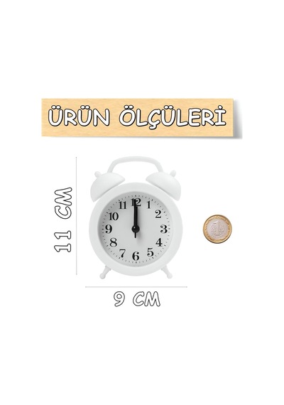 Kaktüskedi Søtrund Akar Saniyeli Alarmlı Analog Masa Saati - Çalar Saat B Diğer