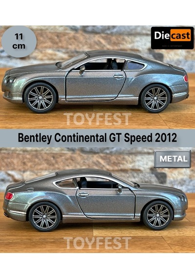 2012 Bentley Continental Gt Speed Çek Bırak Kapıları Açılabilen Metal Model Araba - Füme 11.5 Cm
