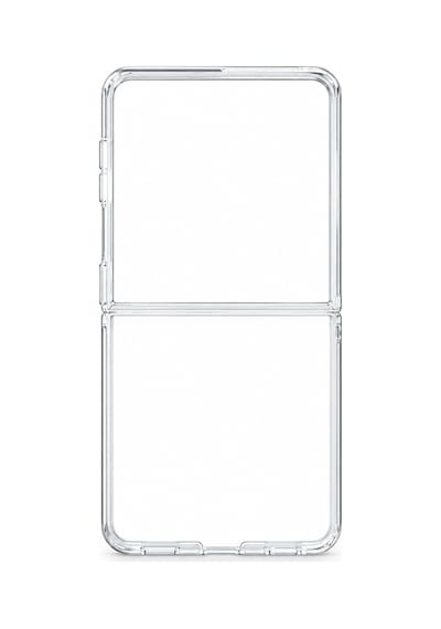 Microcase Samsung Galaxy Z Flip 8 İle Uyumlu Sert Kristal Kapaklı Kılıf Şeffaf- Al3157 Siyah