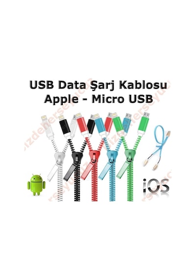 8x11Usb Şarj Kablo Micro Usb Fermuarlı (533632812)