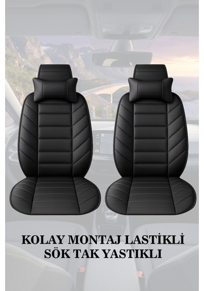 Dacia Lodgy 2019 Uyumlu Siyah Renk Premium Lüks 2 Adet Minder Ve Yastık