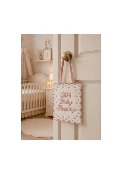 Keten Bebek Uyku / Baby Sleeping Kapı Yastığı Pembe