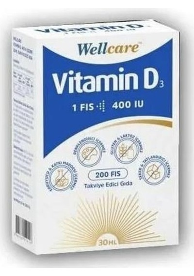 Wellcare Vitamin D3 400 IU Takviye Edici Gıda 30 ML