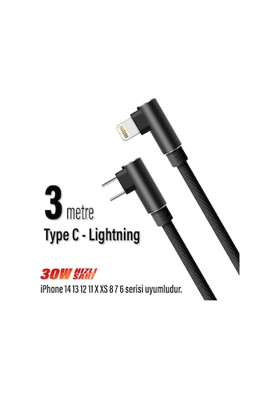 3m Apple iPhone Uyumlu Type-c Şarj Kablosu Hızlı Yeni Nesil Şarj Kablosu Type C To Lightning