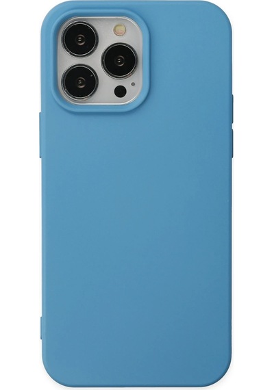 Muratech Newface Apple iPhone Uyumlu  14 Pro Max Kılıf Nano İçi Kadife Silikon - Mavi