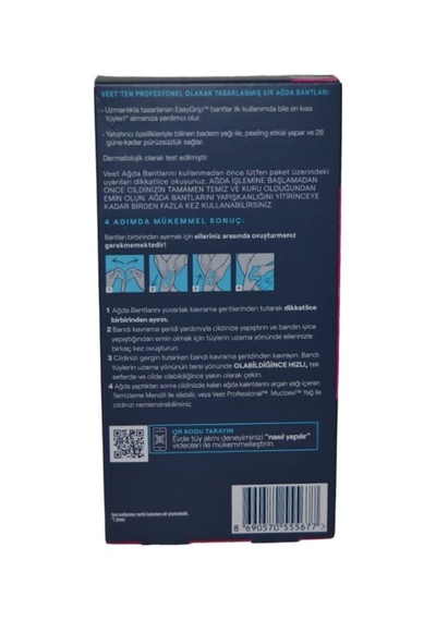 Veet Sir Ağda Bantları Professional Hasas Ciltler İçin Bacak Ve Vücut Bölgesi 20 Li 24'li Paket