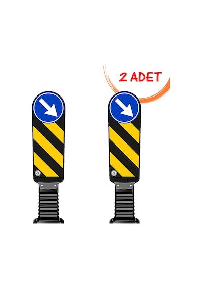 Refüj Başı Dubası Esnek Refüj Başı Tabelası Plastik Refüj Ayırıcı 90 Cm Evelux 200mm 2 Adet