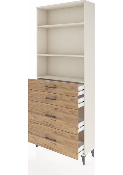 Arges Dolap 3 Raflı 4 Çekmeceli 88x30x221 Aytaşı-çam Aytaşı