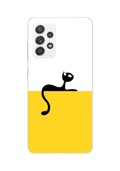 Samsung Galaxy A52 Uyumlu Dişi Kedi Baskılı Silikon Kılıf Renkli