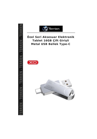 Özel Seri Aksesuar Elektronik Tablet 16gb Çift Girişli Metal Usb Bellek Type-c