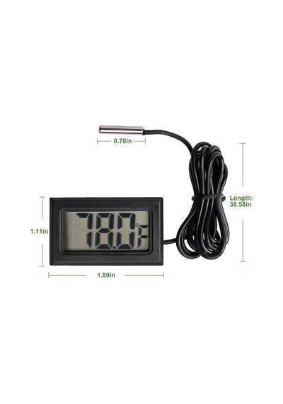 Lcd Ekran Termometre Araç Balık Tank Akvaryum Buzdolabı Gömülü Zaman Ekranı, Siyah
