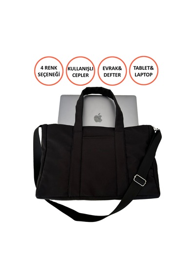 Tuttobene Idıly Siyah Tote Bag Omuz Çantası Laptop Kitap Evrak Taşınabilir Tb005