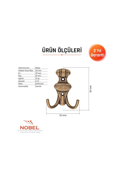 Çi Zgi Li Askı, Metal Vestiyer Askısı, Anti K Sari, Duvar Ve Dolap Askılığı 5'li Set Vidalı