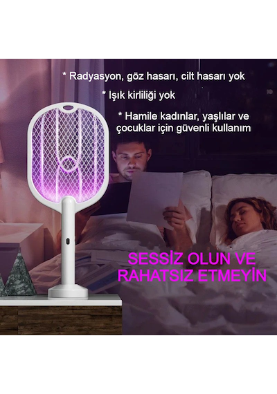 Güvenli Elektrikli Sivrisinek Kovucu Usb Şarjlı 3 Katmanlı Koruma Ve Yüksek Gerilim Teknolojisi