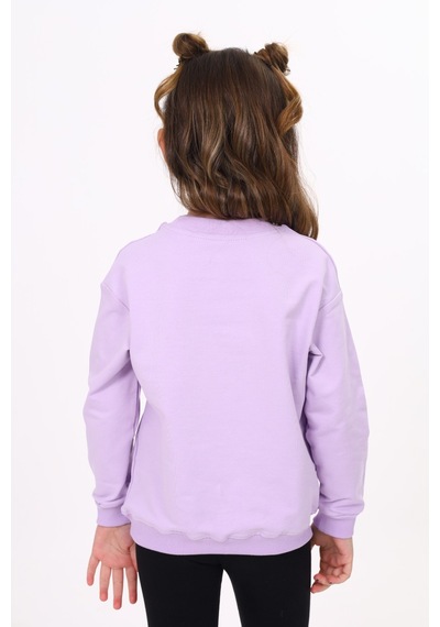 Toontoy Kız Çocuk Relax Fit Bisiklet Yaka Hafif Düşük Omuz Baskılı Sweatshirt - 2 İplik Lila Toontoy Kız Çocuk Relax Fit Bisiklet Yaka Hafif Düşük Omuz Baskılı Sweatshirt - 2 İplik Lila