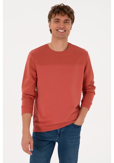 U.S. Polo Assn. Erkek Regular Fit Bisiklet Yaka Gül Kurusu İnce Sweatshirt 50315455-VR026